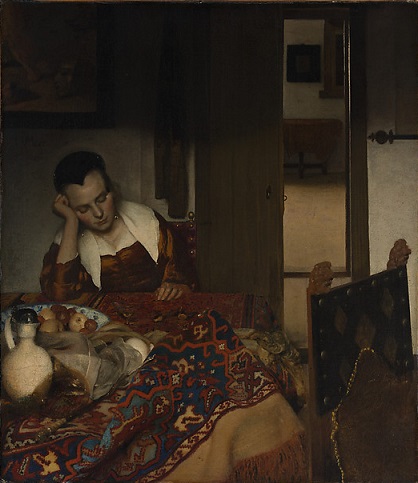 A Maid Asleep 1656-1657 by Johannes Vermeer 1632-1675  MetNYC 14.40.611
